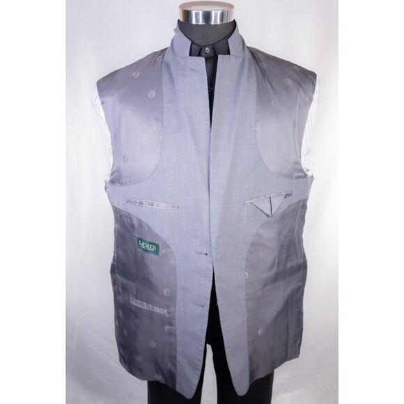 Ralph Lauren Solid Gray Suit Jacket Sport Coat Blazer Two Button Sz 46L Wool EUC - Picture 9 of 13